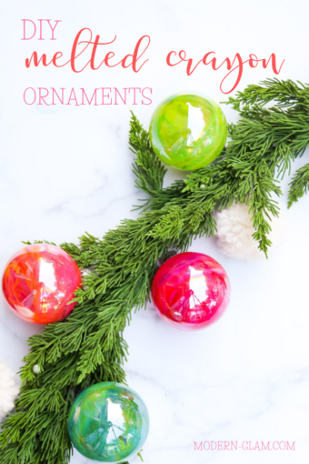 DIY Christmas Ornaments Melted Crayon Craft Modern Glam