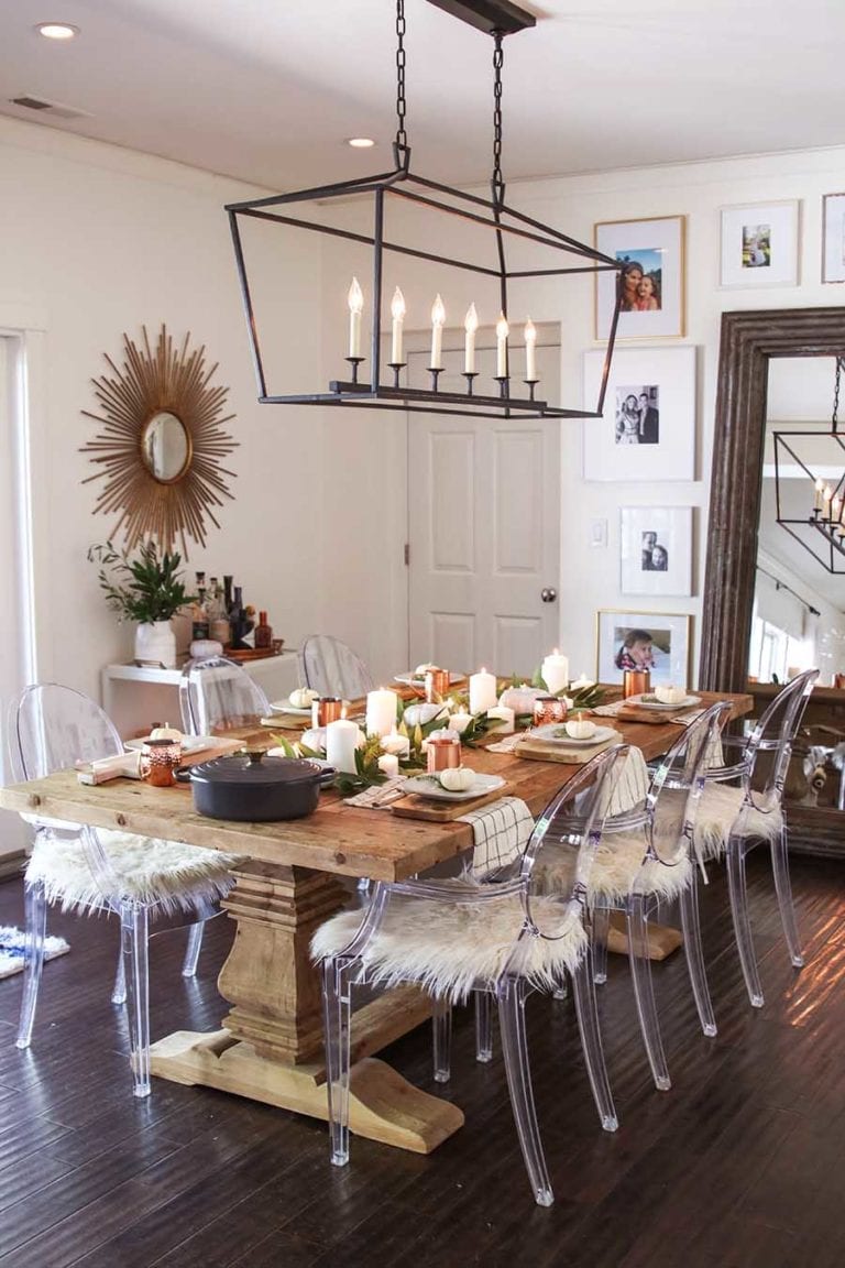 Modern Farmhouse Fall Dining Room Decor - Fall Home Tour