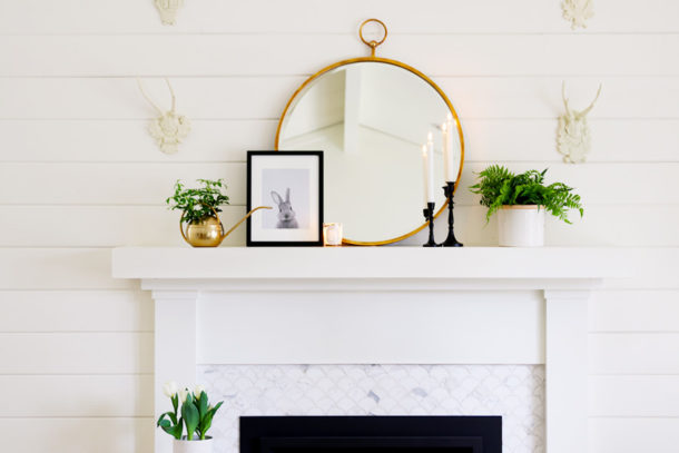 Simple Mantel Decor for Spring - Modern Glam - Interiors