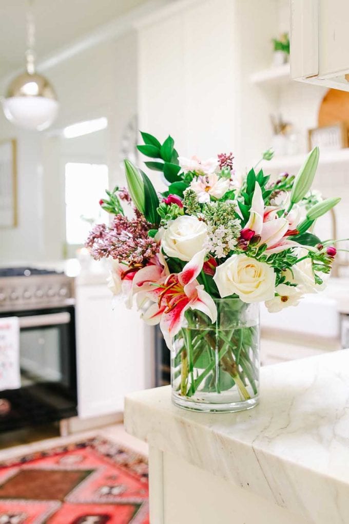 How to Arrange Inexpensive Grocery Store Flowers with Vintage