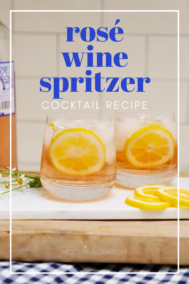 Elderflower Rosé Wine Spritzer Cocktail Recipe - Modern Glam