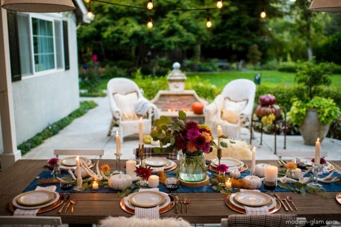 Autumn Brunch Table In The Backyard With Pumpkin And Yellow Deco -  Patioworld