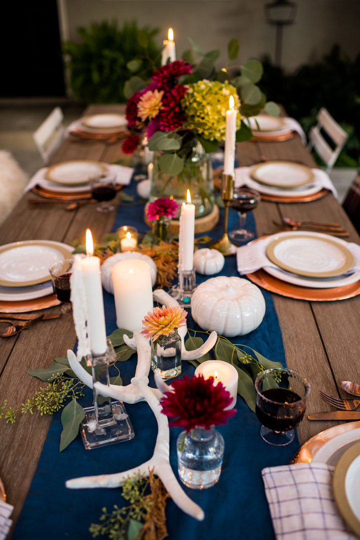 Outdoor Fall Tablescape - An Autumn Harvest Table - Modern Glam