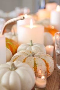 Easy Thanksgiving Centerpiece with Pumpkins - Modern Glam