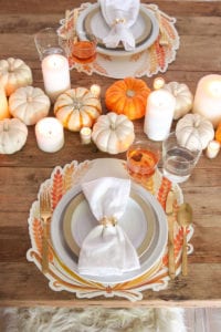 Easy Thanksgiving Centerpiece with Pumpkins - Modern Glam