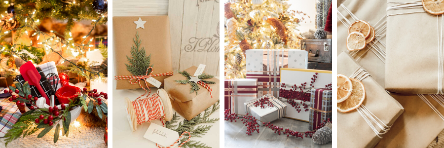 4 Ways to Use Black and White Wrapping Paper for Christmas - Grace