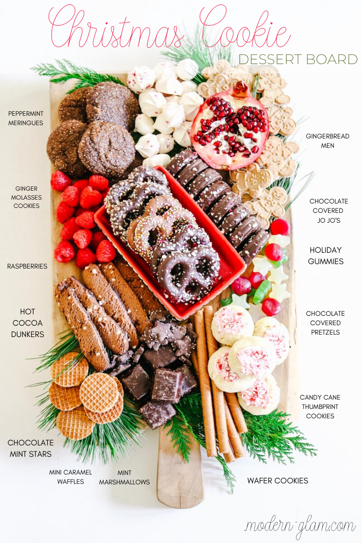 Christmas Cookie Dessert Board - Modern Glam - Holidays