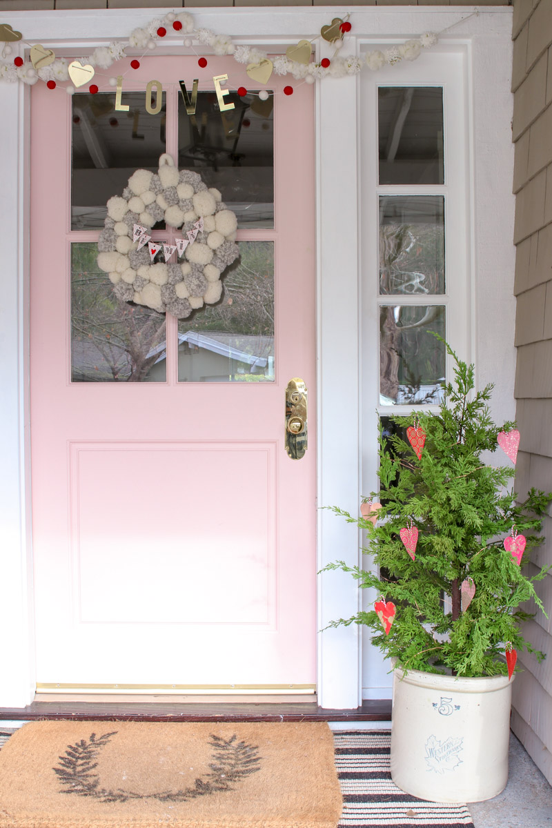 Simple Valentine's Day Porch Decor - Modern Glam