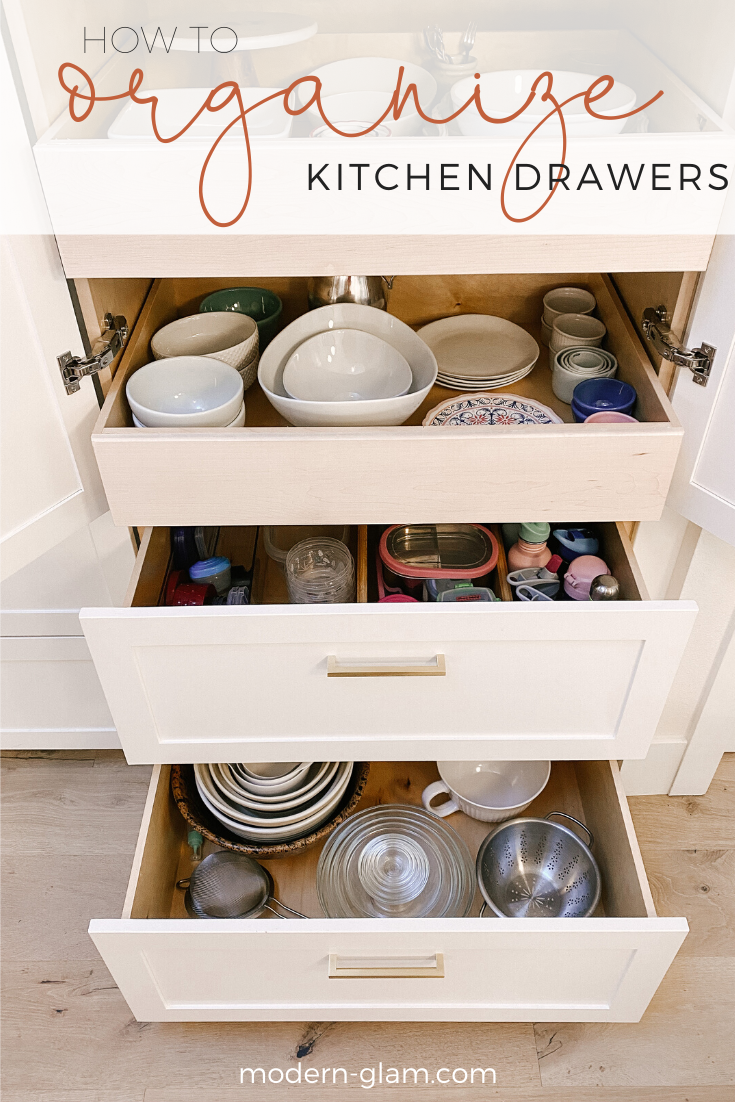 How To Organize Kitchen Drawers - Modern Glam - Interiors