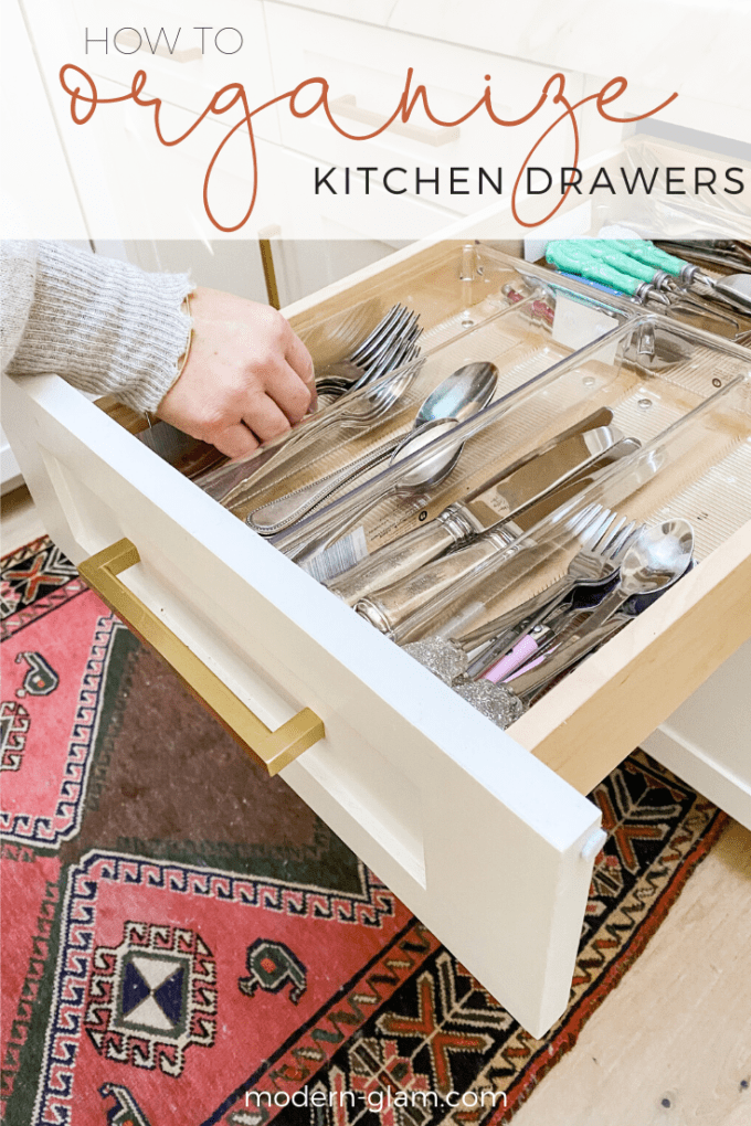 How To Organize Kitchen Drawers - Modern Glam - Interiors