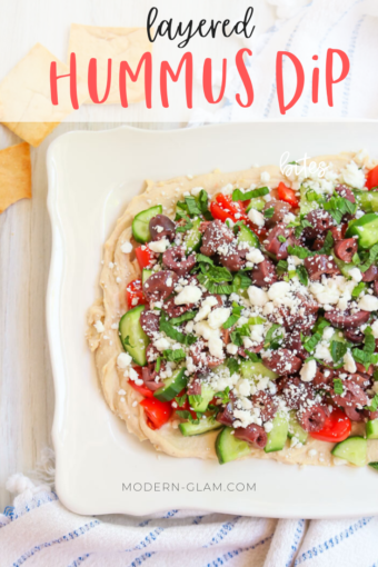 Simple Summer Appetizer: Layered Hummus Dip Recipe - Modern Glam