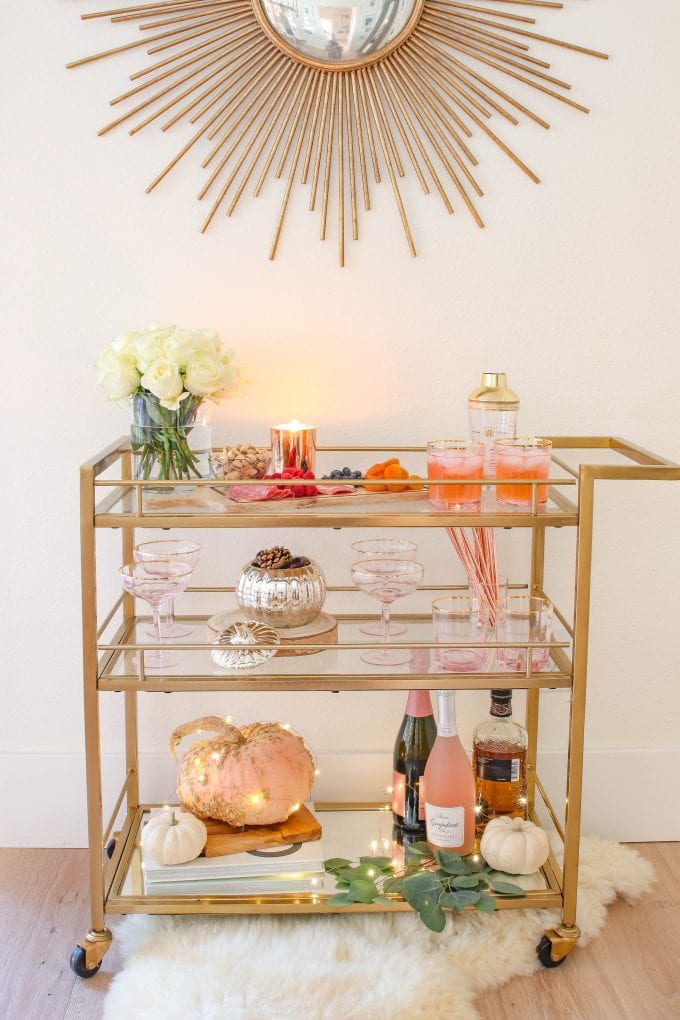 Styling A Bar Cart For Fall And 3 Autumn Cocktail Recipes - Modern Glam