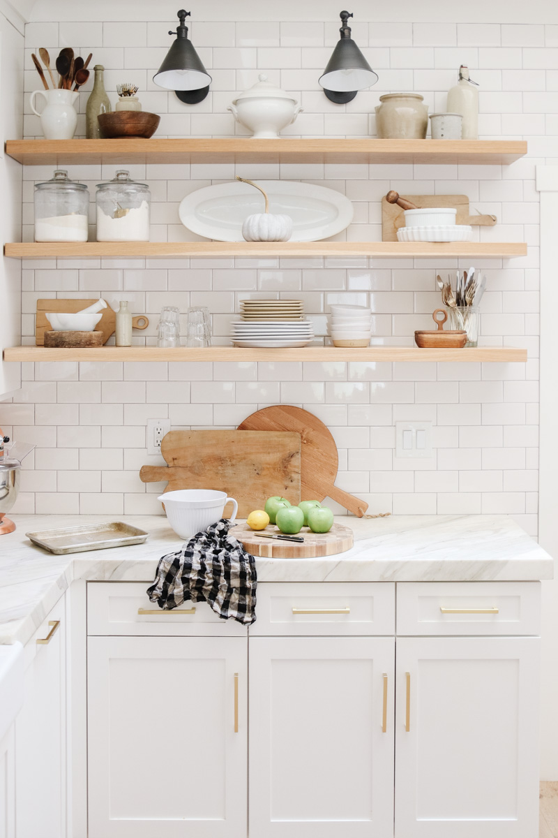 Kitchen Shelf Styling Ideas For Fall - Modern Glam