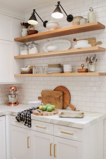 Kitchen Shelf Styling Ideas For Fall - Modern Glam