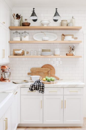 Kitchen Shelf Styling Ideas For Fall - Modern Glam