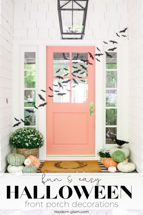 Flying Bats Halloween Front Porch Decor - Modern Glam