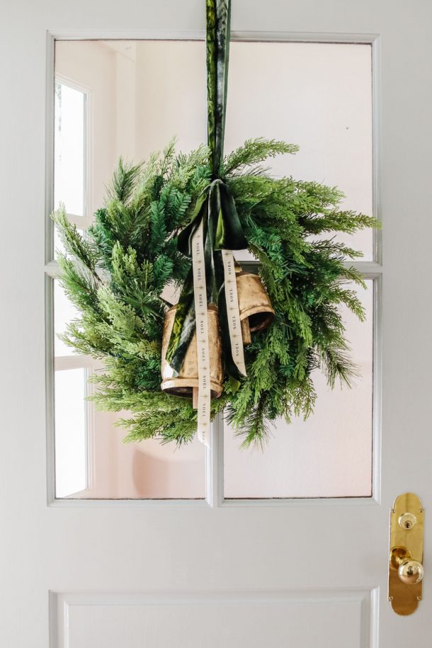 Minimalist Christmas Wreath With Bells Modern Glam Diy