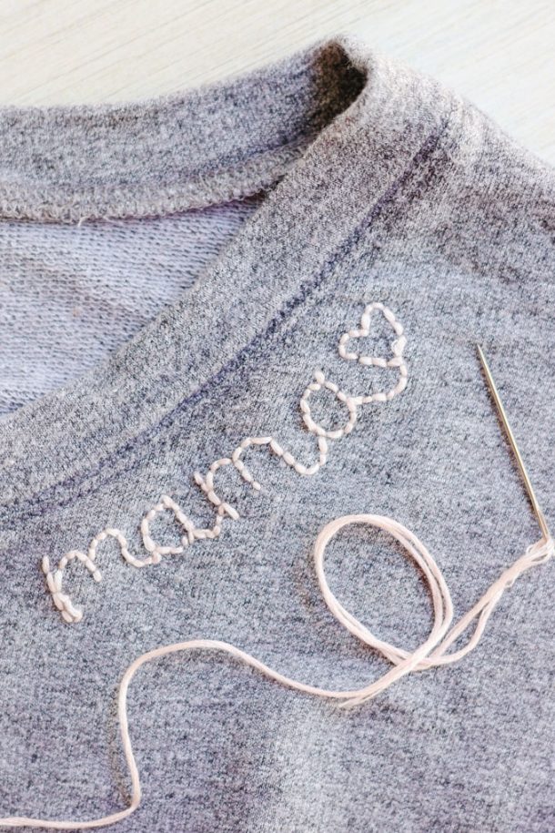 How To Embroider A Sweatshirt Modern Glam DIY