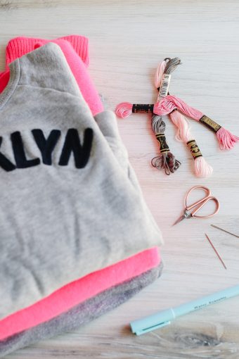 How To Embroider A Sweatshirt - Modern Glam - DIY