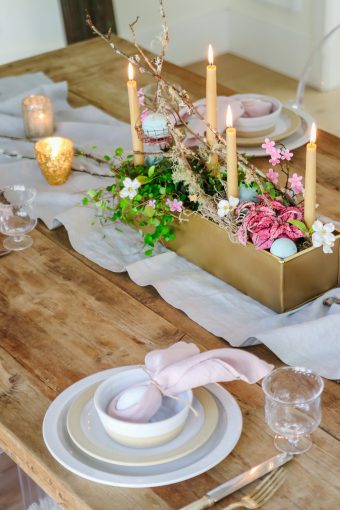 Living Centerpiece For Your Easter or Spring Table - Modern Glam