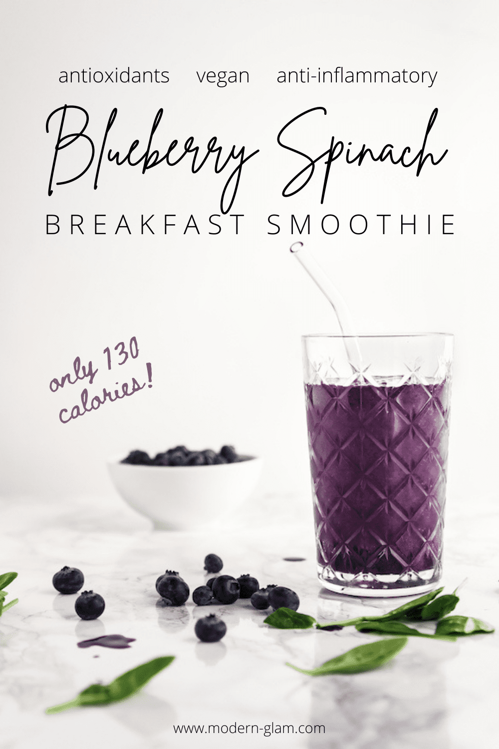 My Favorite Healthy Blueberry Spinach Smoothie Recipe - Modern Glam