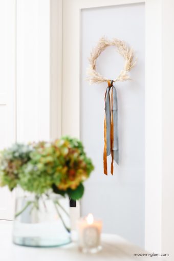 Mini Pampas Grass Wreath DIY - Modern Glam