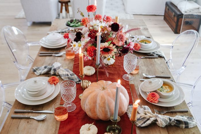 Fall Dinner Party Tablescape and Menu Ideas - Modern Glam