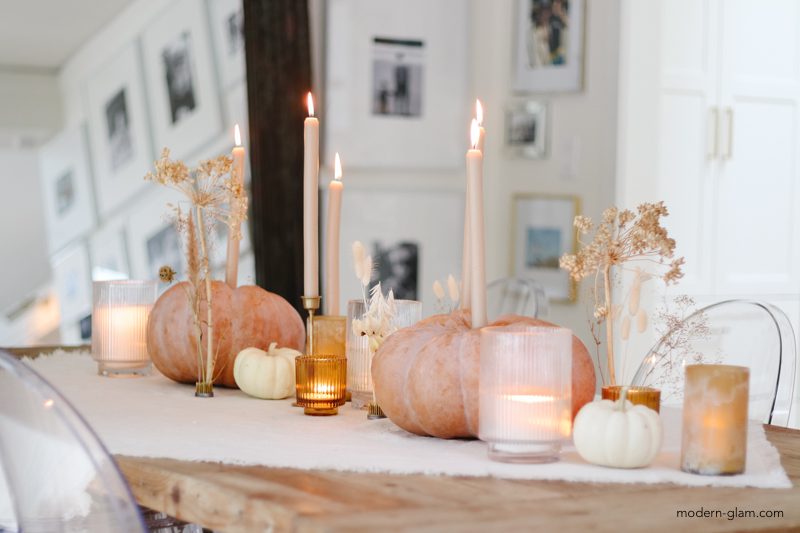 DIY Pumpkin Candle Holders for Your Fall Table - Modern Glam