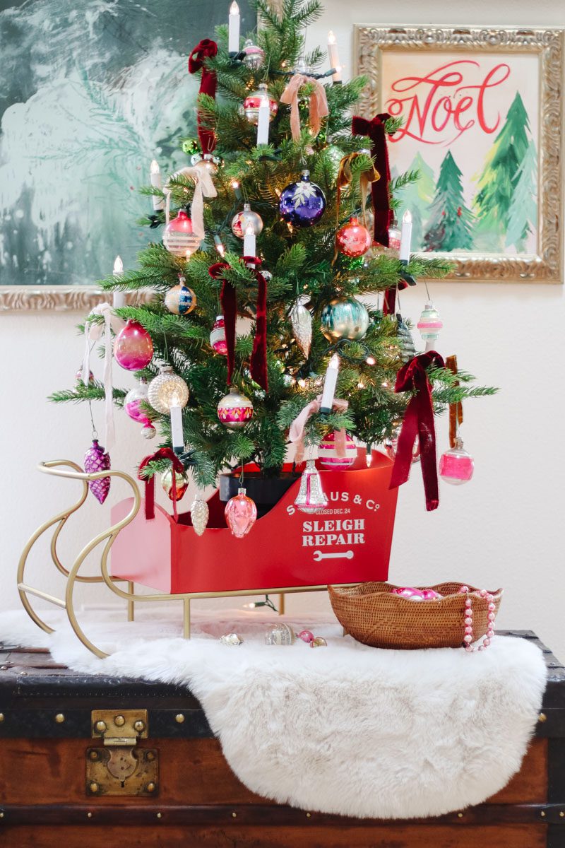 Vintage Ornament Tabletop Christmas Tree - Modern Glam